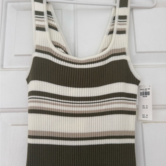 Abercrombie & Fitch green  and Cream Striped Mini Dress - Picture 3 of 4